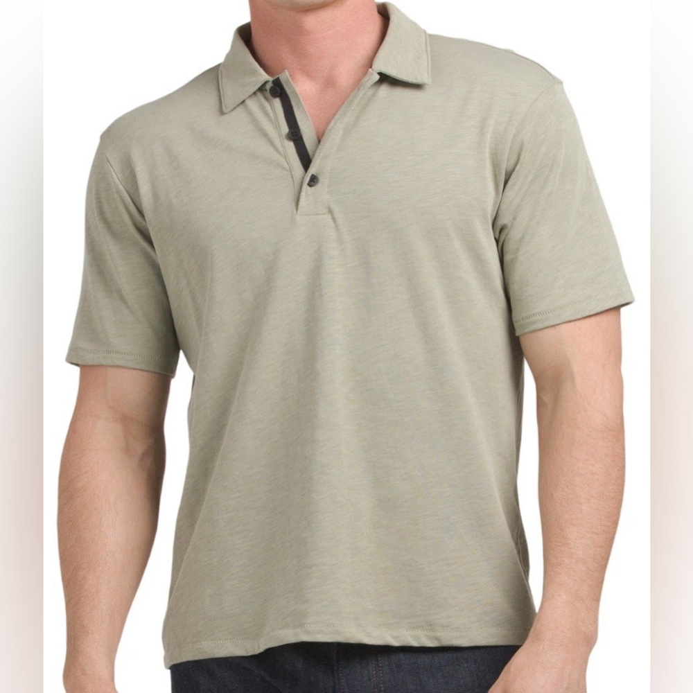 Rag & Bone Moss Classic Slub Jersey Polo MBC24FT045OC45 Short Sleeve Cotton